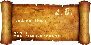 Lackner Buda névjegykártya
